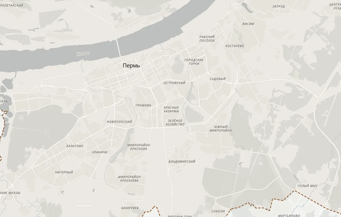 Карта малоизвестных мест Перми: 28 мест на фоне города с границей