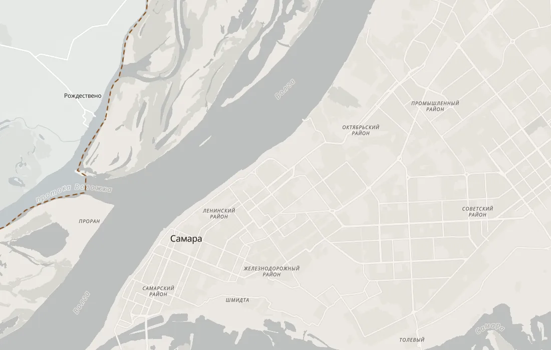 Карта малоизвестных мест Самары: 27 мест на фоне города с границей