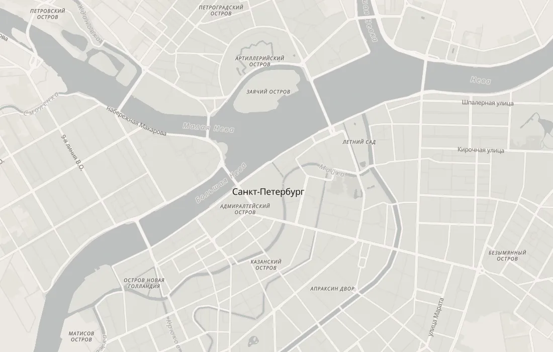 Карта: усадьбы и особняки Санкт-Петербурга, 60 мест