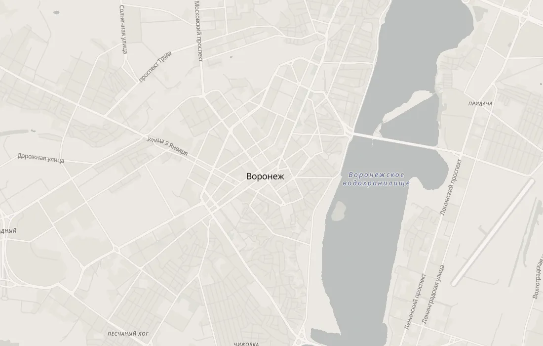 Карта малоизвестных мест Воронежа: 48 мест на фоне города с границей